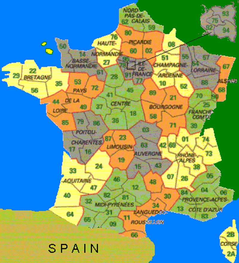 maps of france and spain. on this map for example