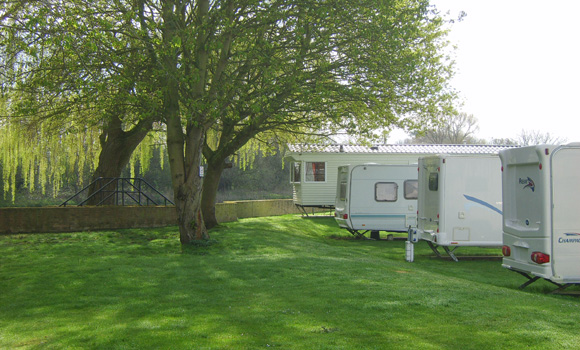 Holiday caravans beside the River Great Ouse