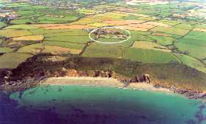 Aerial view showing proximity to beach