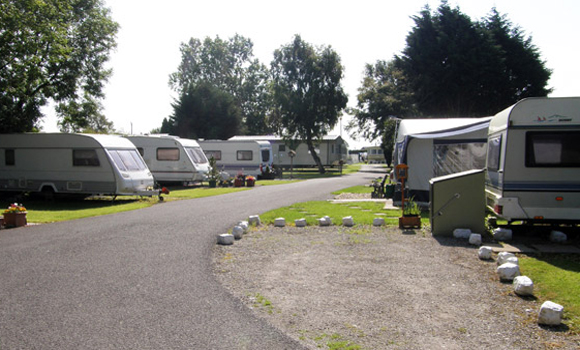 Site road and pitches