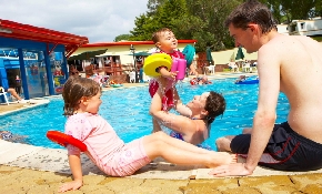 Family fun in the outdoor pool