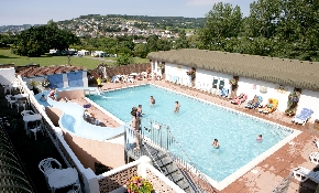 View of outdoor pool area
