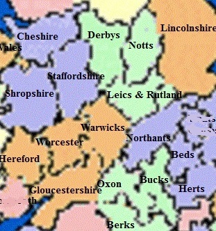 Map of Central England