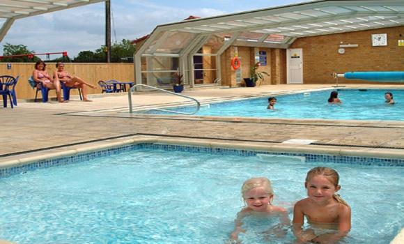 Indoor and outdoor pool area