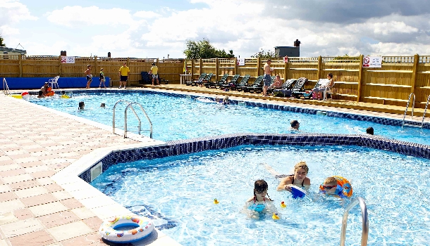 Outdoor swimming pool area