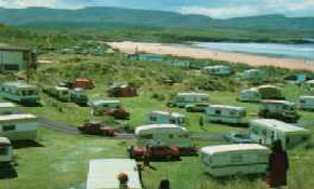 Caravans with beach behind