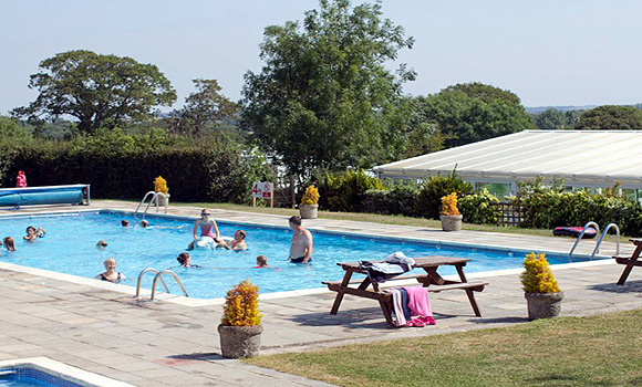 Fun in the outdoor pool