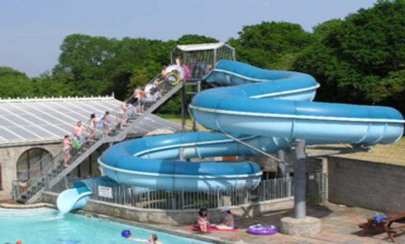 Waterslide and pool complex