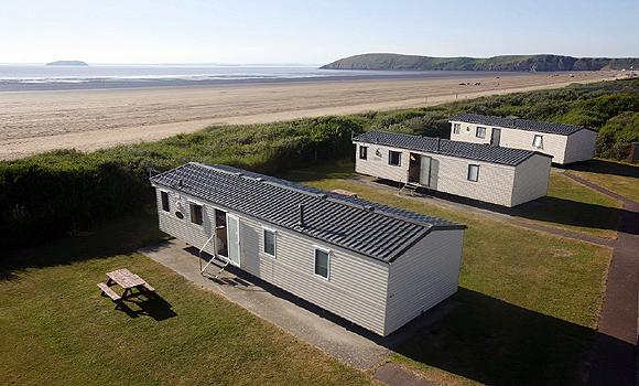 Holiday caravans by the seaside