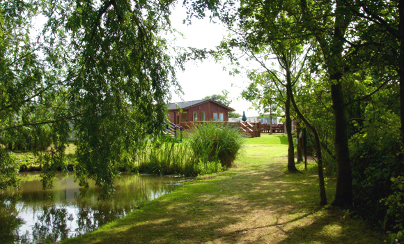 Lodges beside lake