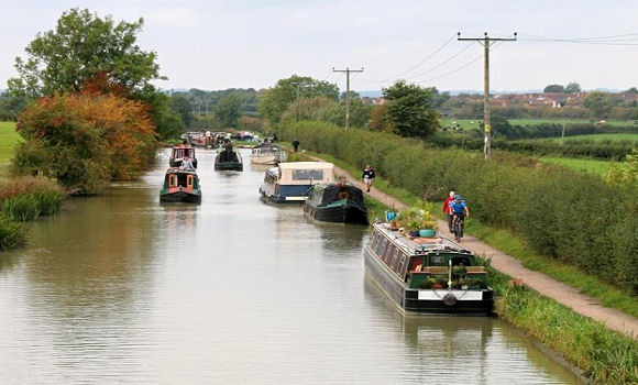 Narrowboats on canal